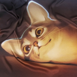 Женский платок с кошкой Шоколадная Абиссинка